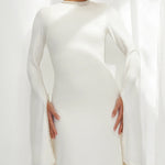 Kadela Dress in ivory cream with flowing cape sleeves — Khanum's | Endless UAE