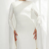 Kadela Dress in ivory cream with flowing cape sleeves — Khanum's | Endless UAE