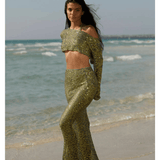 Kaia Glimmer Mermaid Maxi Skirt and Boxy Top Co-ord Set - Endless - UAE Rental and Resale for Women's Fashion