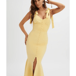 Kamila Tie Strap Micro Button Longline Midi Dress - Endless - UAE Rental and Resale for Women's Fashion