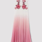 Tall Rose Guipure Lace Woven Pleat Skirt Midi Dress — Karen Millen | Endless UAE