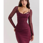 Katarina Wine Maxi Dress - Endless - UAE Rental and Resale for Women's Fashion