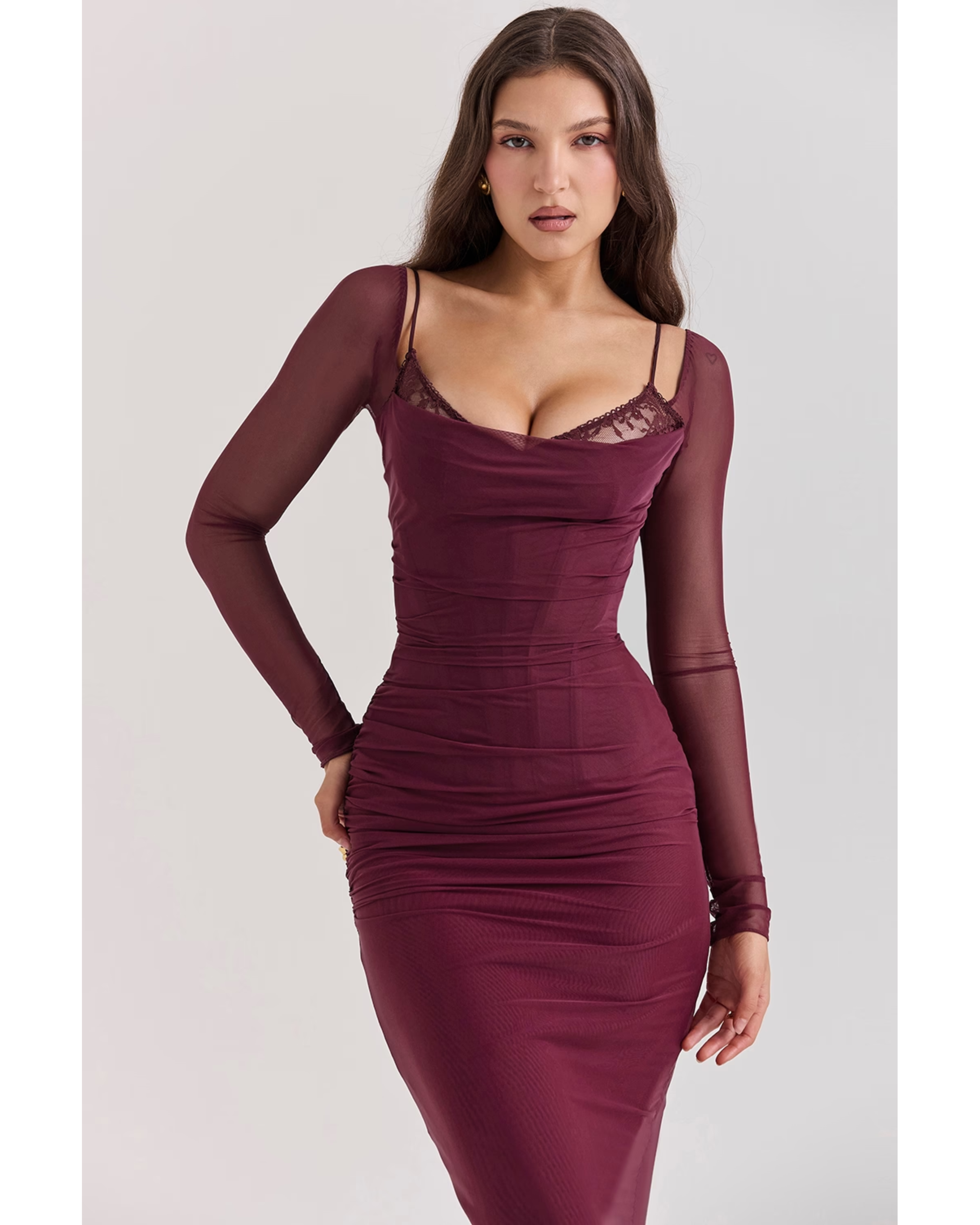Katarina Wine Maxi Dress - Endless - UAE Rental and Resale for Women's Fashion