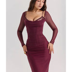 Katarina Wine Maxi Dress - Endless - UAE Rental and Resale for Women's Fashion