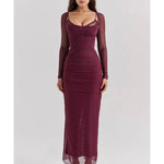 Katarina Wine Maxi Dress - Endless - UAE Rental and Resale for Women's Fashion