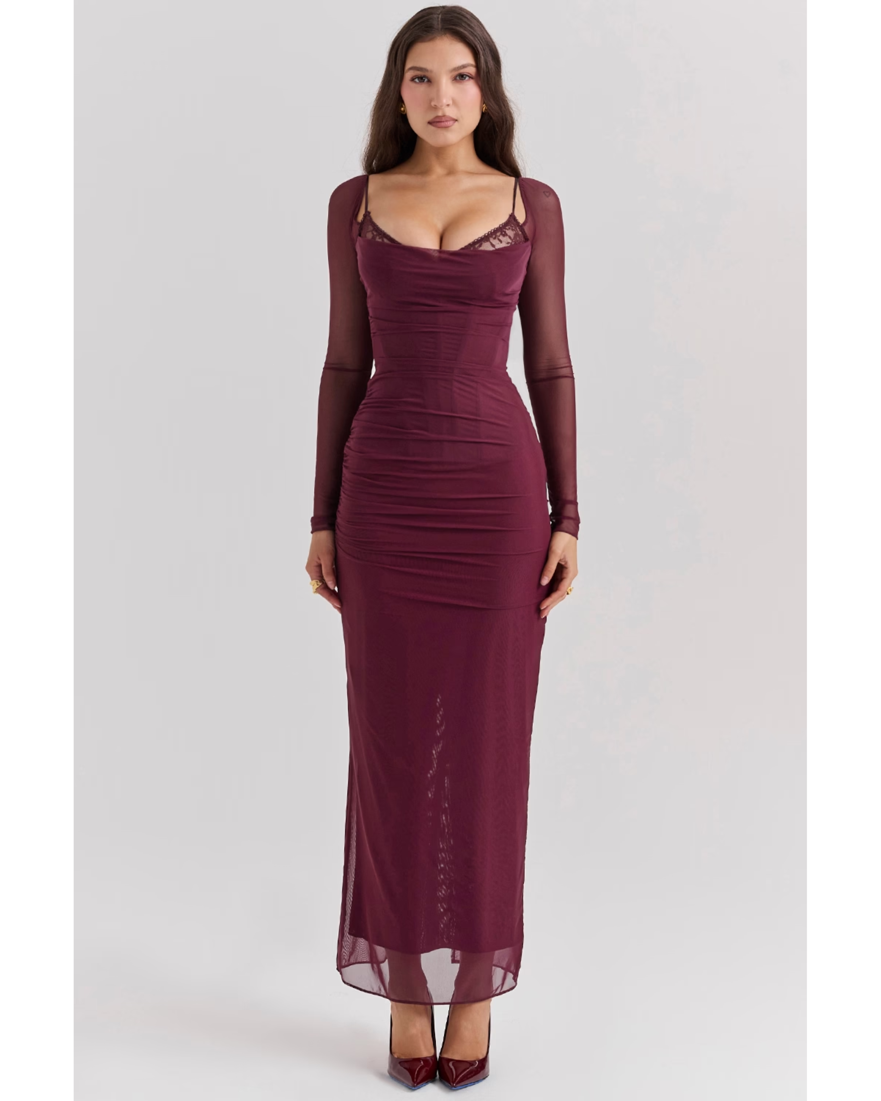 Katarina Wine Maxi Dress - Endless - UAE Rental and Resale for Women's Fashion