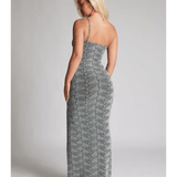 Katya Silver Glitter Maxi Dress - Endless - UAE Rental and Resale for Women's Fashion