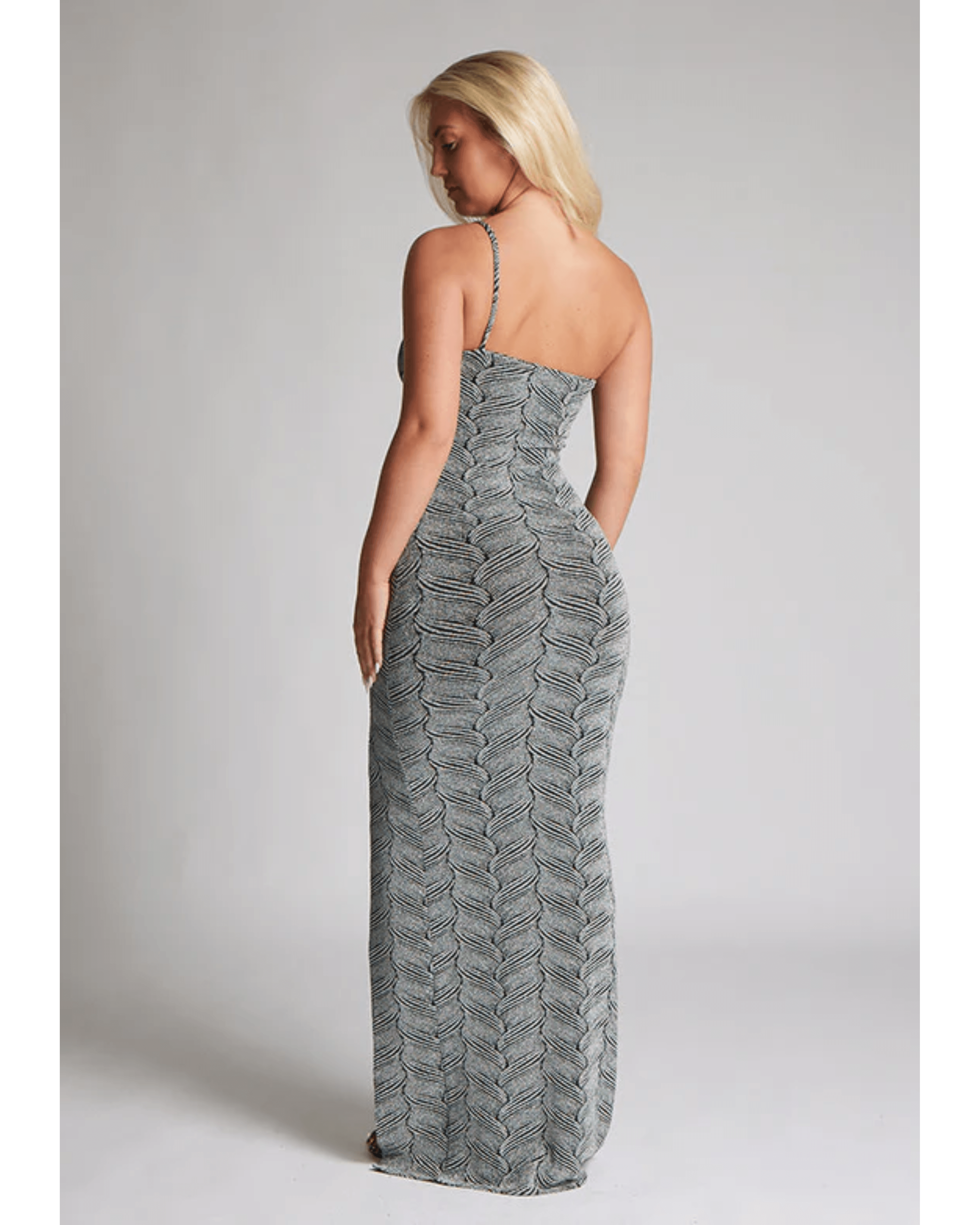 Katya Silver Glitter Maxi Dress - Endless - UAE Rental and Resale for Women's Fashion