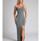 Katya Silver Glitter Maxi Dress - Endless - UAE Rental and Resale for Women's Fashion
