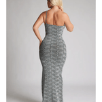 Katya Silver Glitter Maxi Dress - Endless - UAE Rental and Resale for Women's Fashion