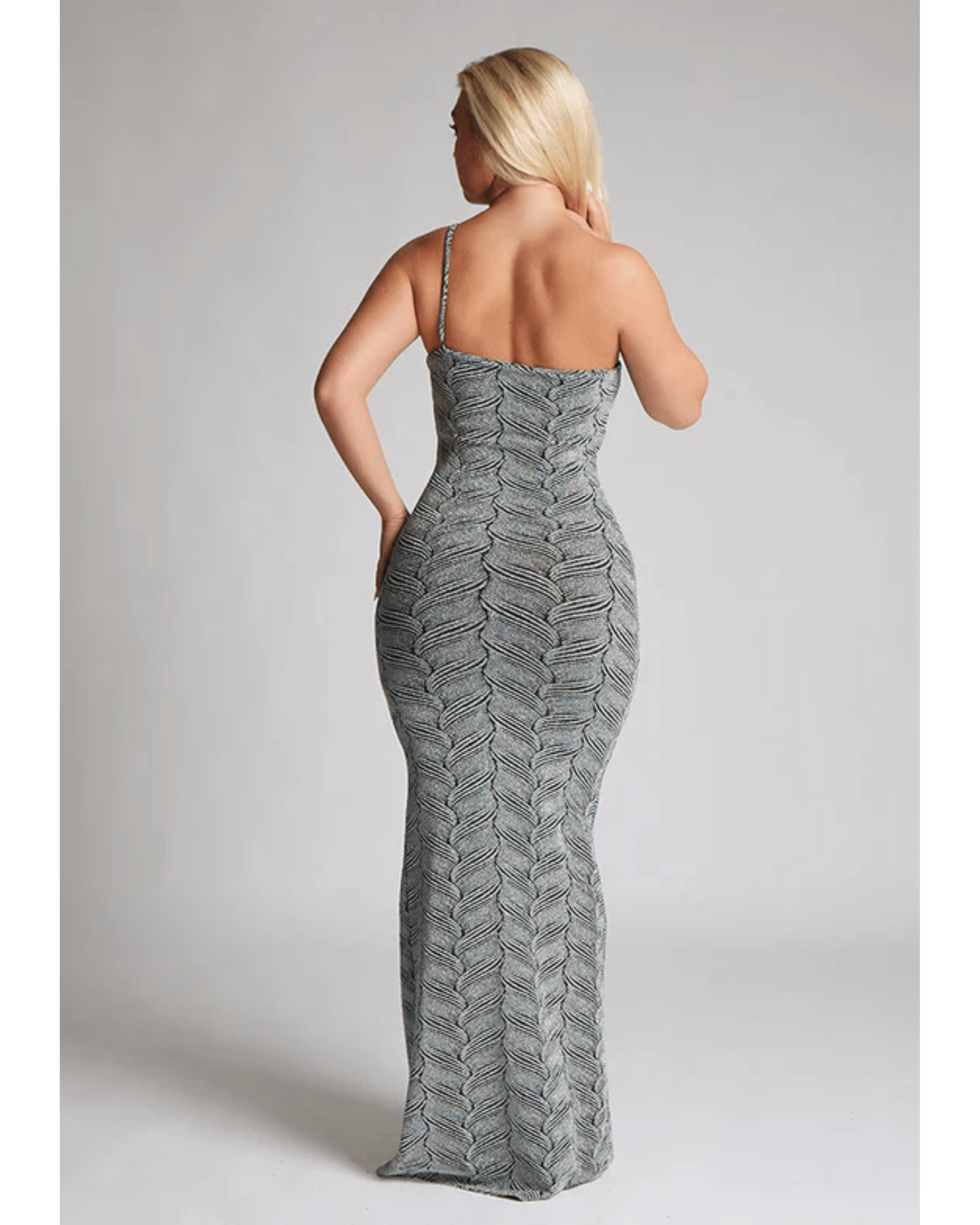 Katya Silver Glitter Maxi Dress - Endless - UAE Rental and Resale for Women's Fashion
