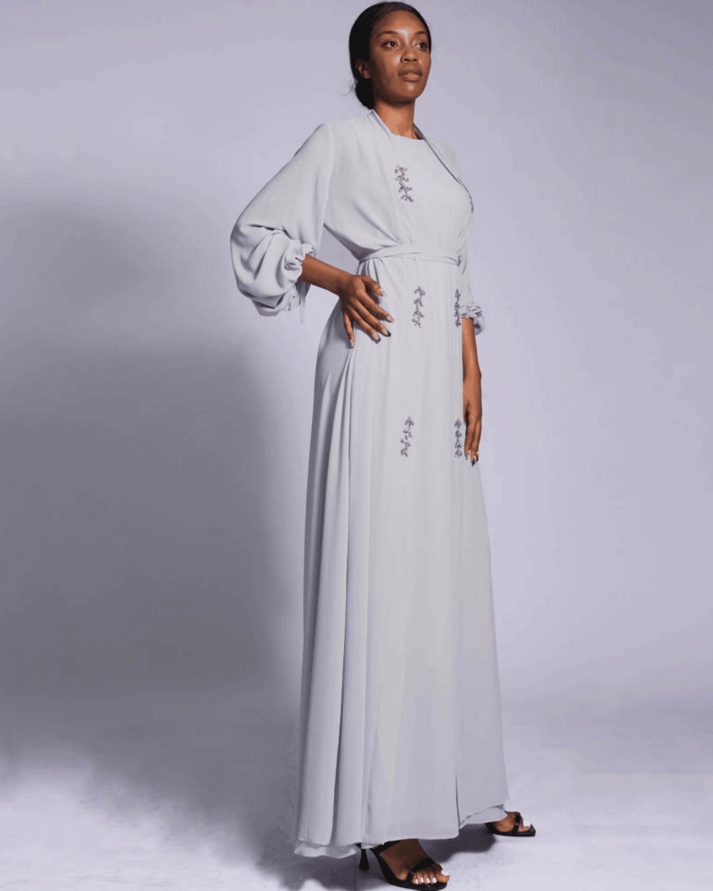 Kimono Open Abaya Chiffon Maxi Dress - Endless - UAE Rental and Resale for Women's Fashion
