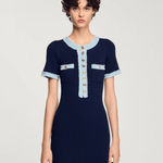 Knit And Denim Midi Dress - Endless - UAE Rental and Resale for Women's Fashion
