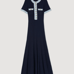 Knit And Denim Midi Dress - Endless - UAE Rental and Resale for Women's Fashion