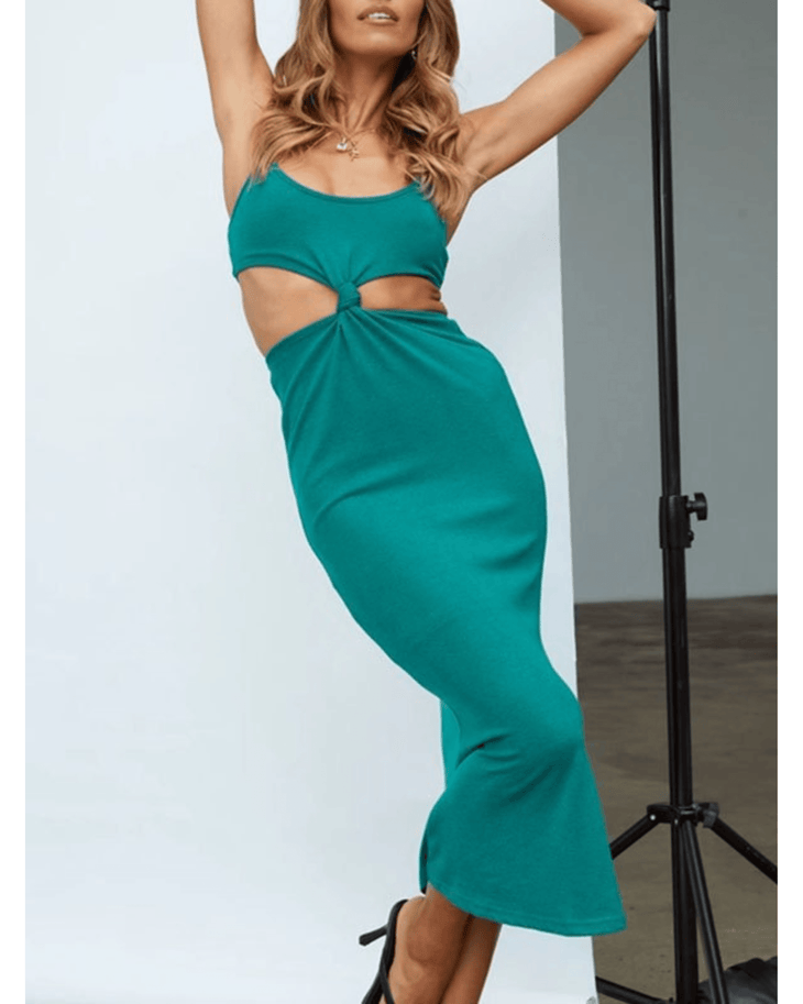 Knotted Cutout Sling Midi Dress - Endless - UAE Rental and Resale for Women's Fashion
