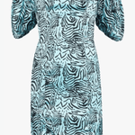 Koko Tiger Print Satin Dress In Blue - Endless - UAE Rental and Resale for Women's Fashion