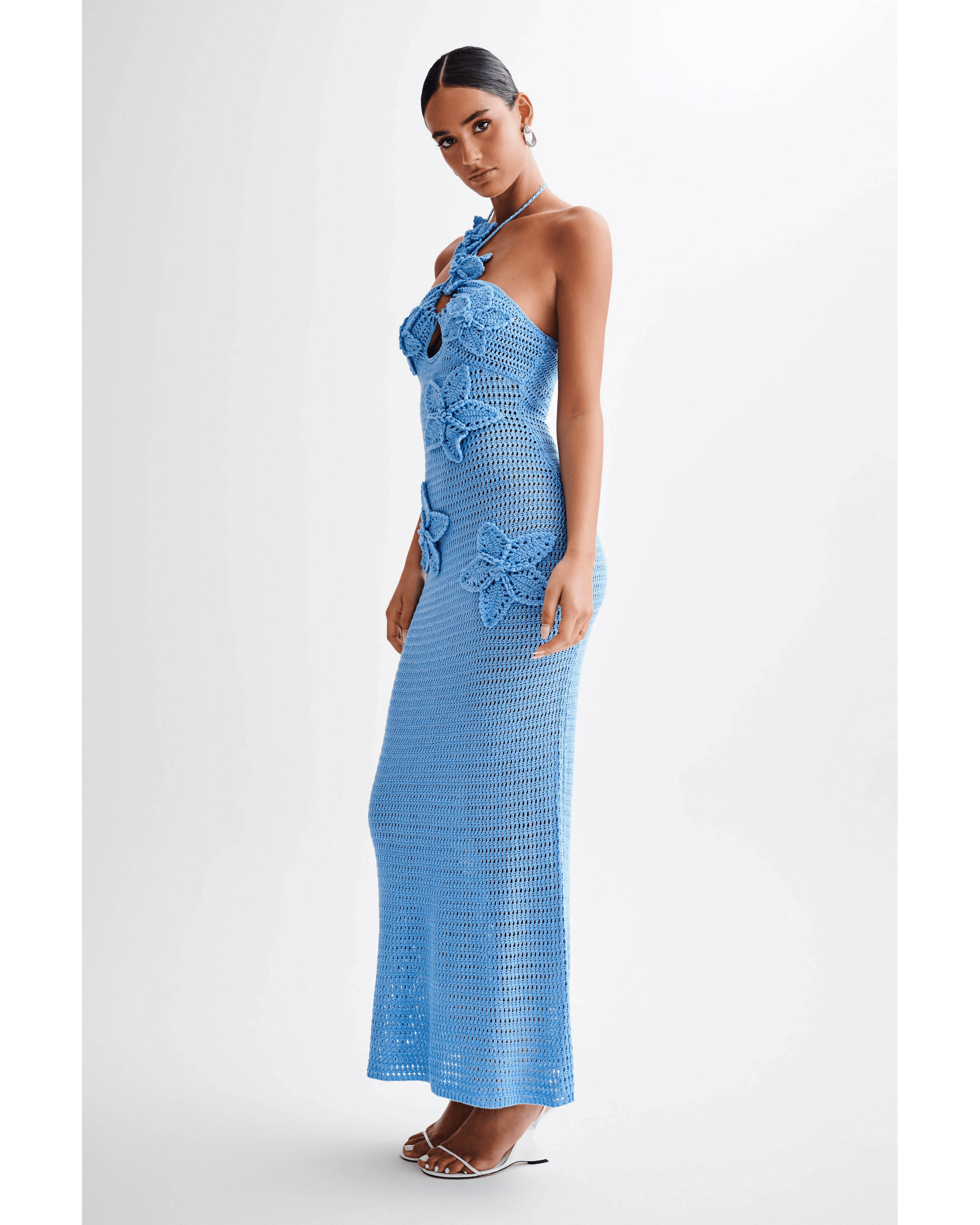 Kyla Floral Crochet Maxi Dress - Endless - UAE Rental and Resale for Women's Fashion