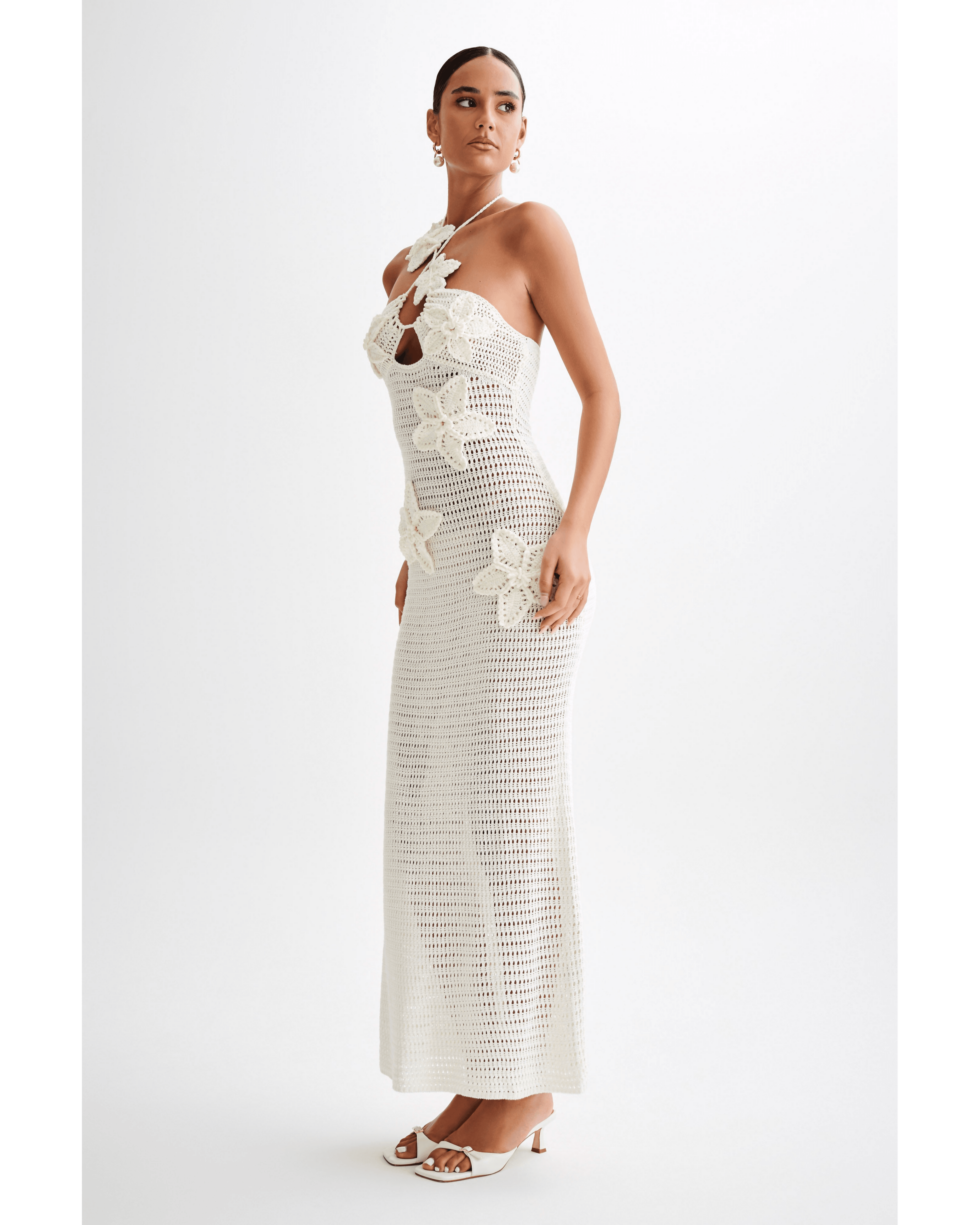 Kyla Floral Crochet Maxi Dress - Endless - UAE Rental and Resale for Women's Fashion