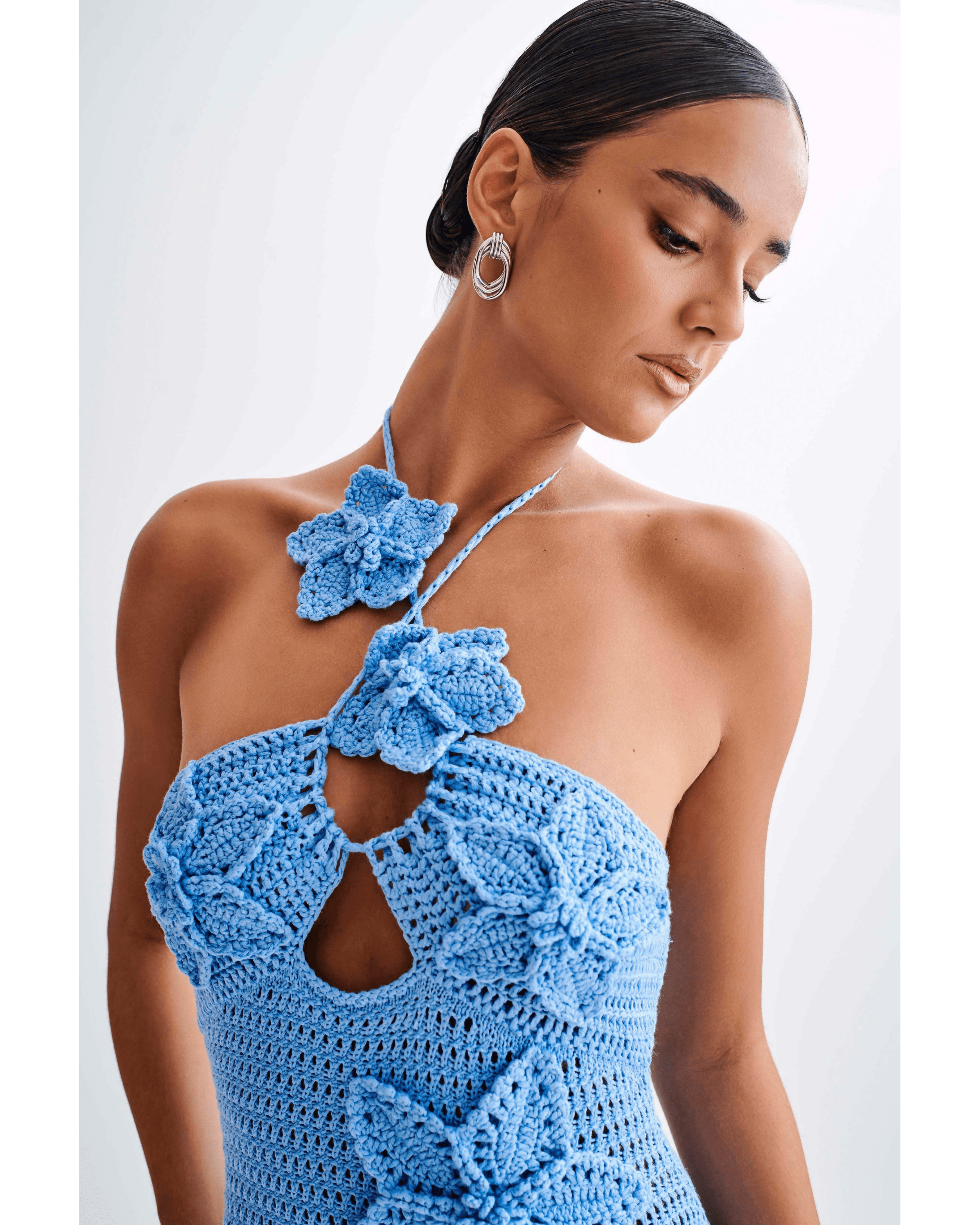 Kyla Floral Crochet Maxi Dress - Endless - UAE Rental and Resale for Women's Fashion