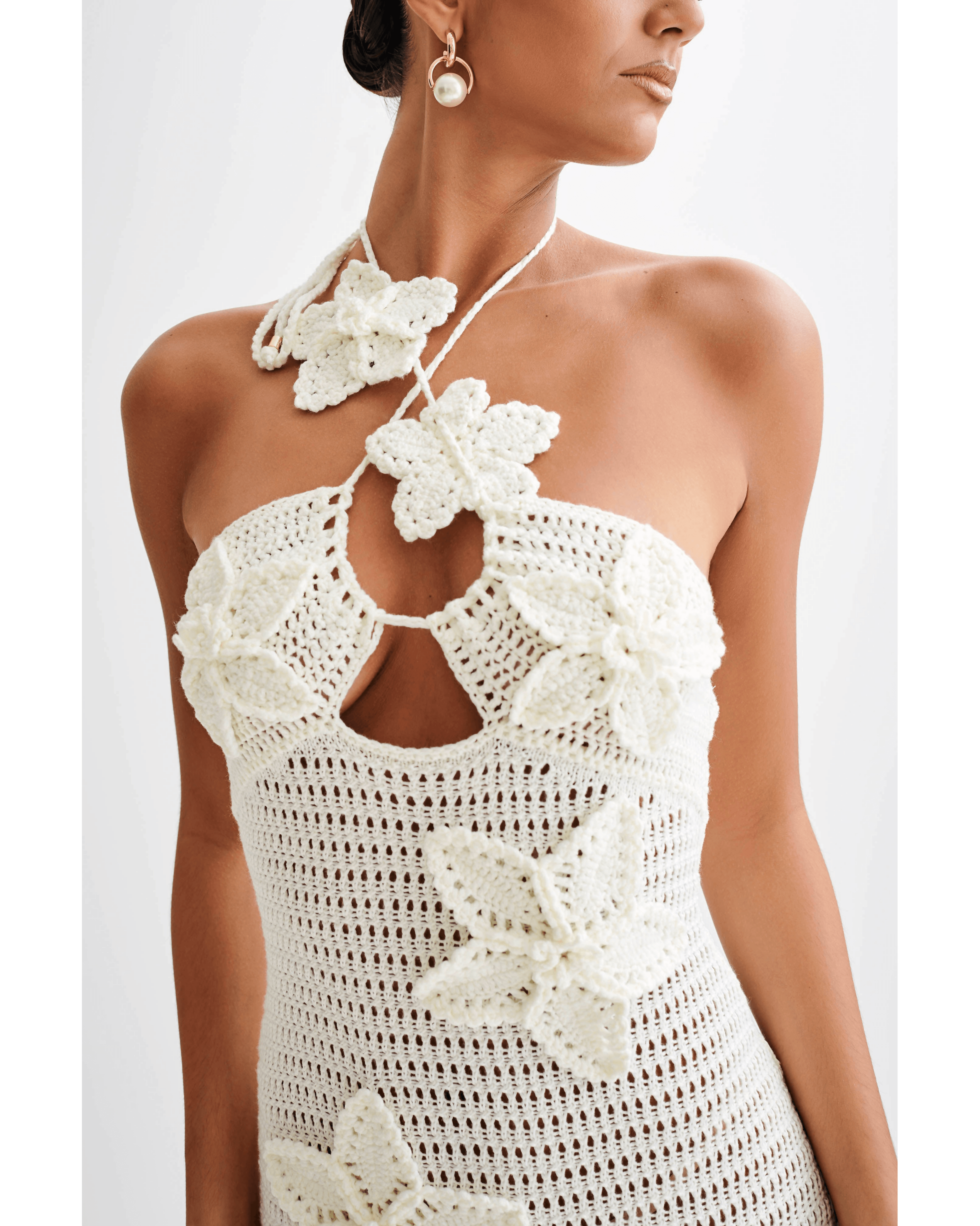 Kyla Floral Crochet Maxi Dress - Endless - UAE Rental and Resale for Women's Fashion