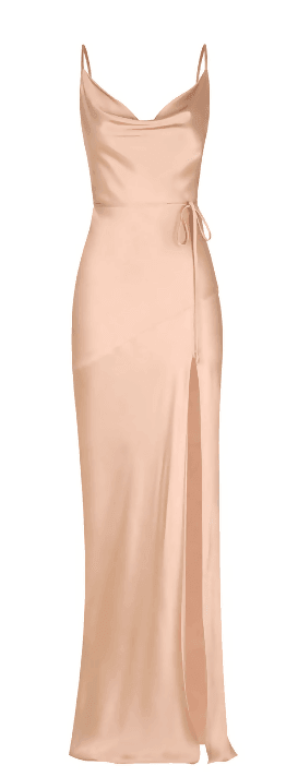 La Lune Bias Cowl Neck Maxi Dress in Desert Rose - Endless - UAE Rental and Resale for Women's Fashion