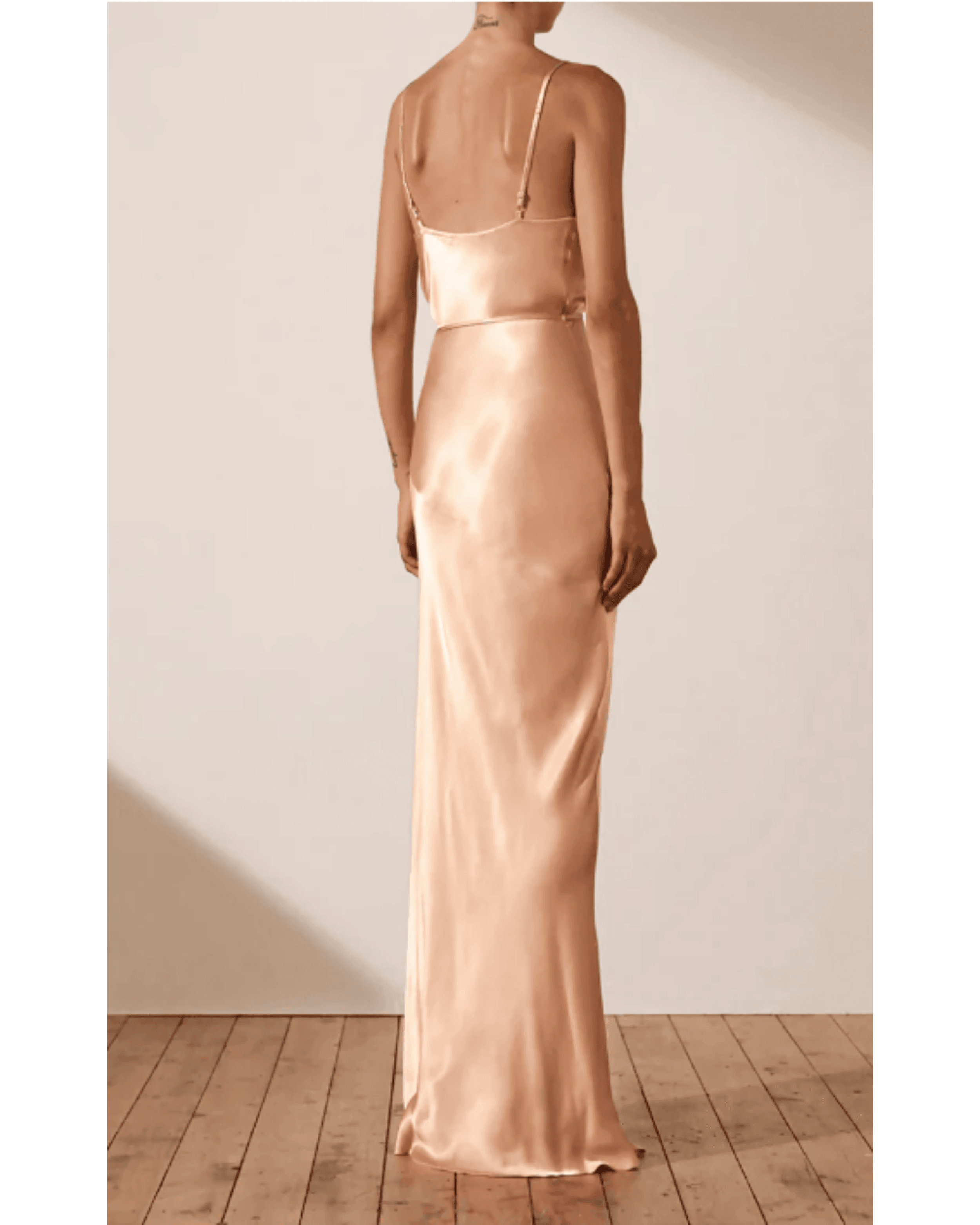 La Lune Bias Cowl Neck Maxi Dress in Desert Rose - Endless - UAE Rental and Resale for Women's Fashion