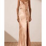 La Lune Bias Cowl Neck Maxi Dress in Desert Rose - Endless - UAE Rental and Resale for Women's Fashion