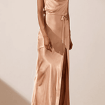 La Lune Bias Cowl Neck Maxi Dress in Desert Rose - Endless - UAE Rental and Resale for Women's Fashion