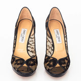Lace and Patent Leather Pointed-Toe Pumps - Endless - UAE Rental and Resale for Women's Fashion