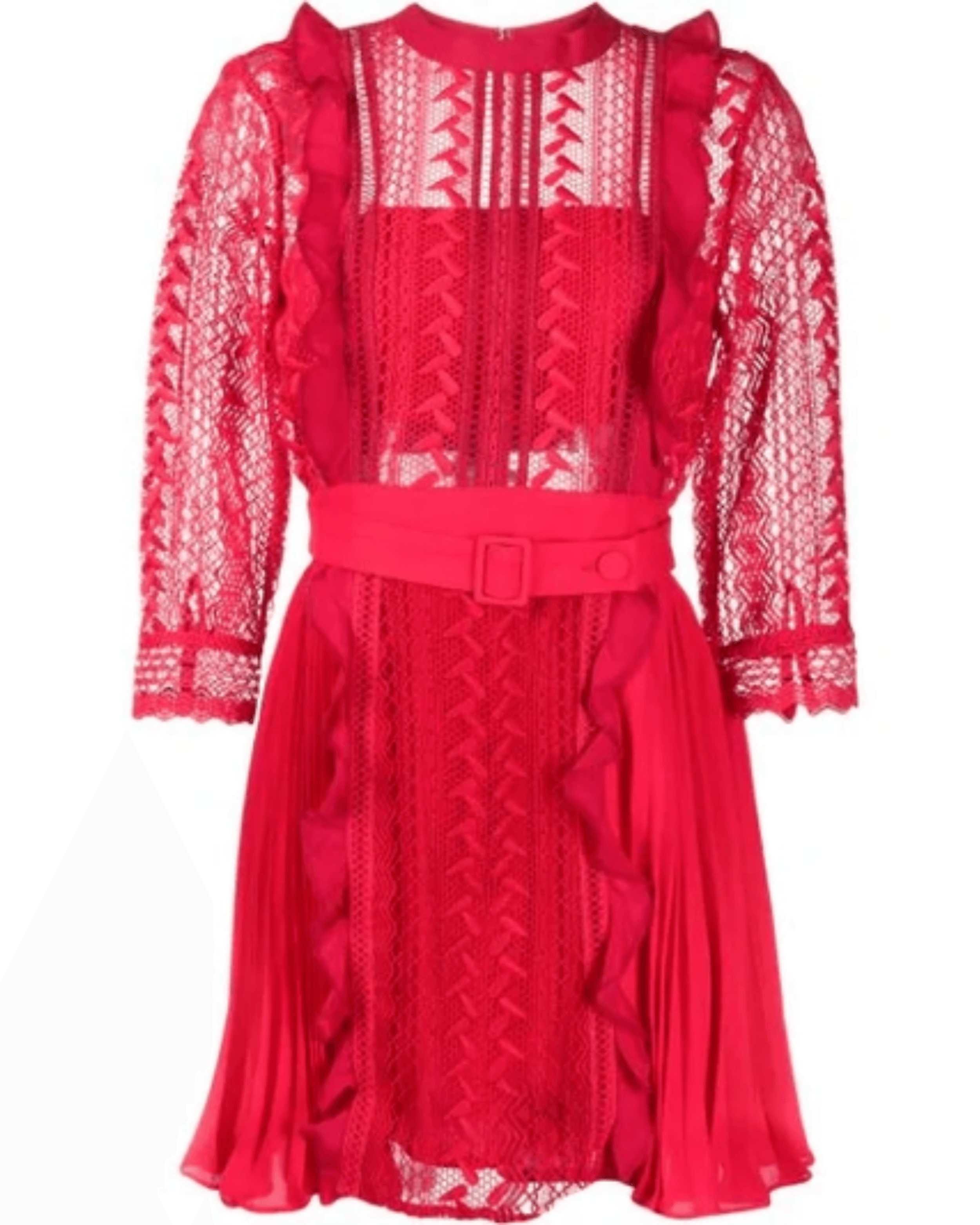 Lace Detail Belted Mini Dress - Endless - UAE Rental and Resale for Women's Fashion