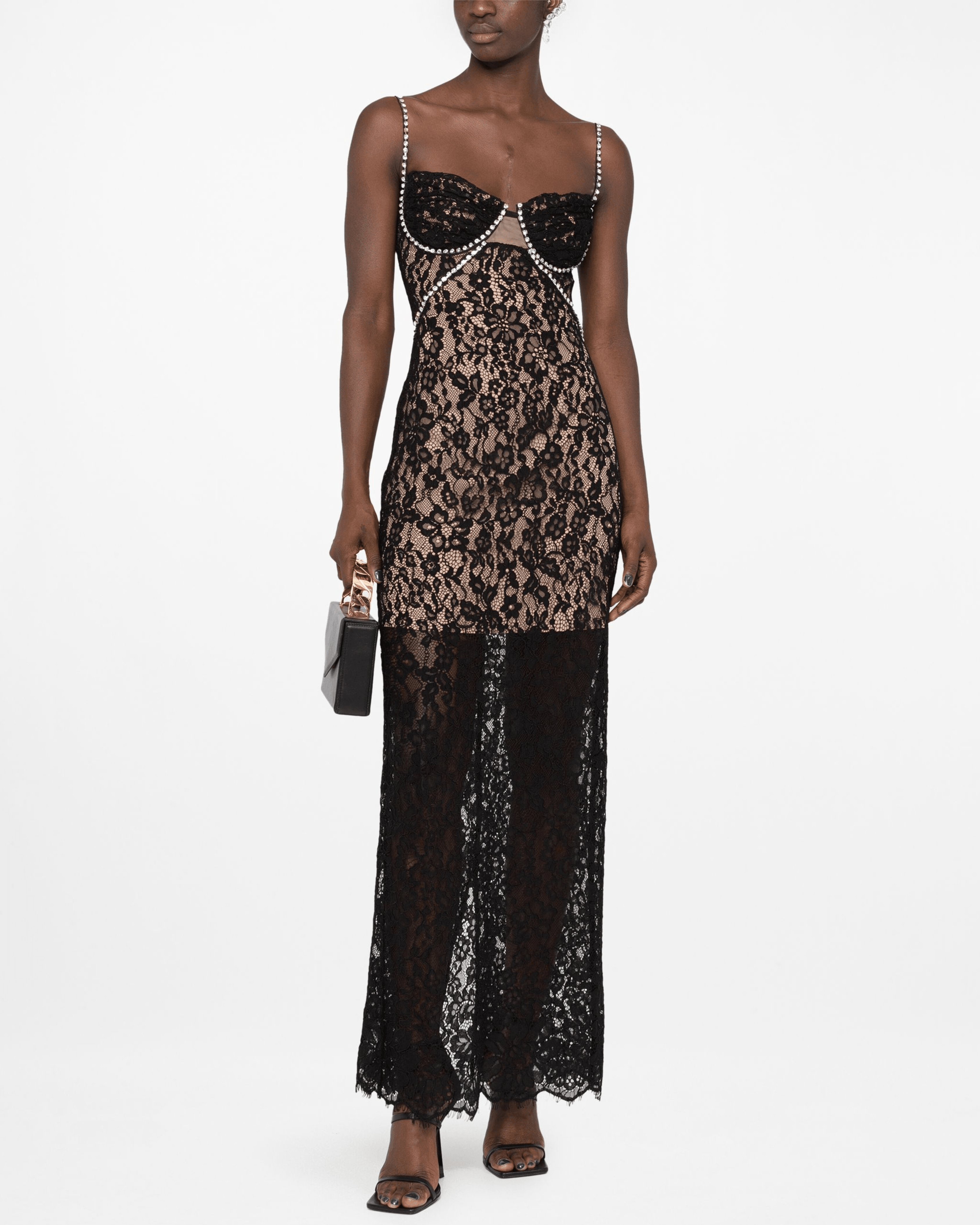 Lace-detail Sweetheart-neck Dress - Endless - UAE Rental and Resale for Women's Fashion