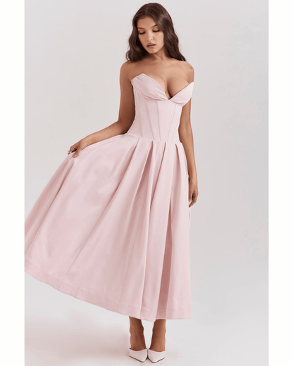 Lady Ballerina Pink Strapless Midi Dress - Endless