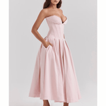 Lady Ballerina Pink Strapless Midi Dress - Endless - UAE Rental and Resale for Women's Fashion