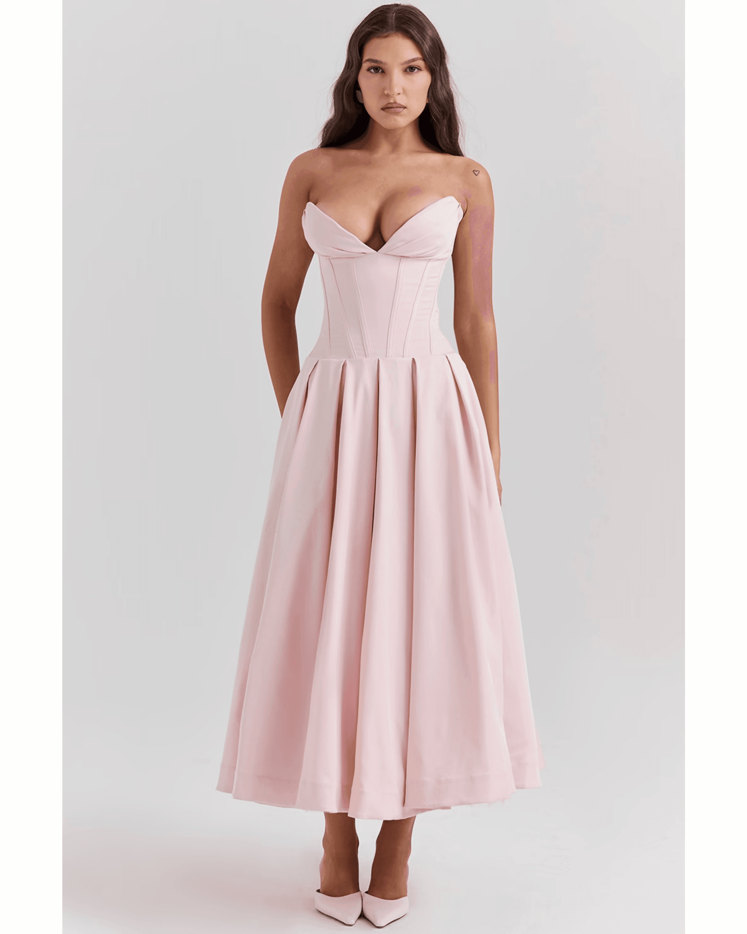 Lady Ballerina Pink Strapless Midi Dress - Endless - UAE Rental and Resale for Women's Fashion