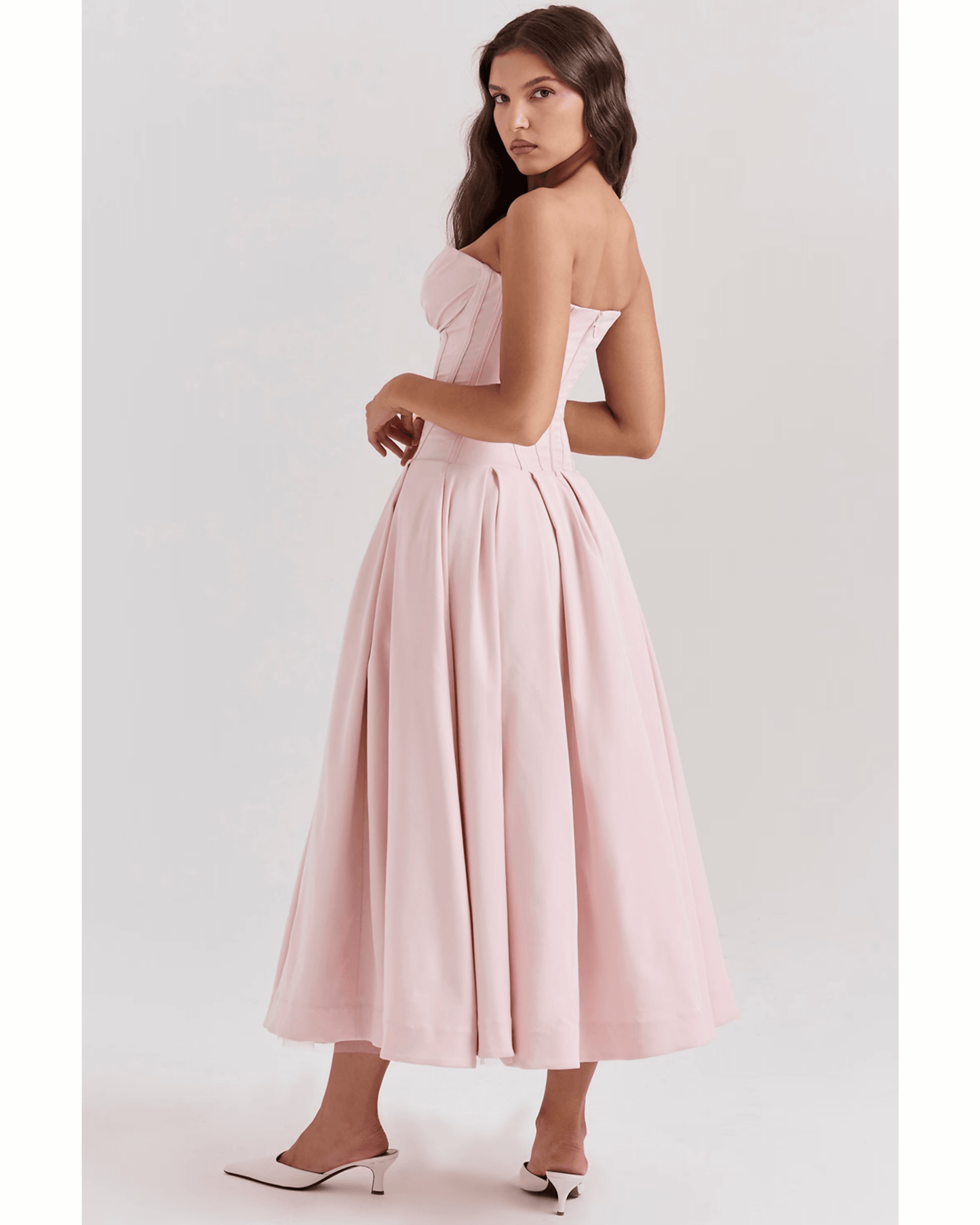 Lady Ballerina Pink Strapless Midi Dress - Endless