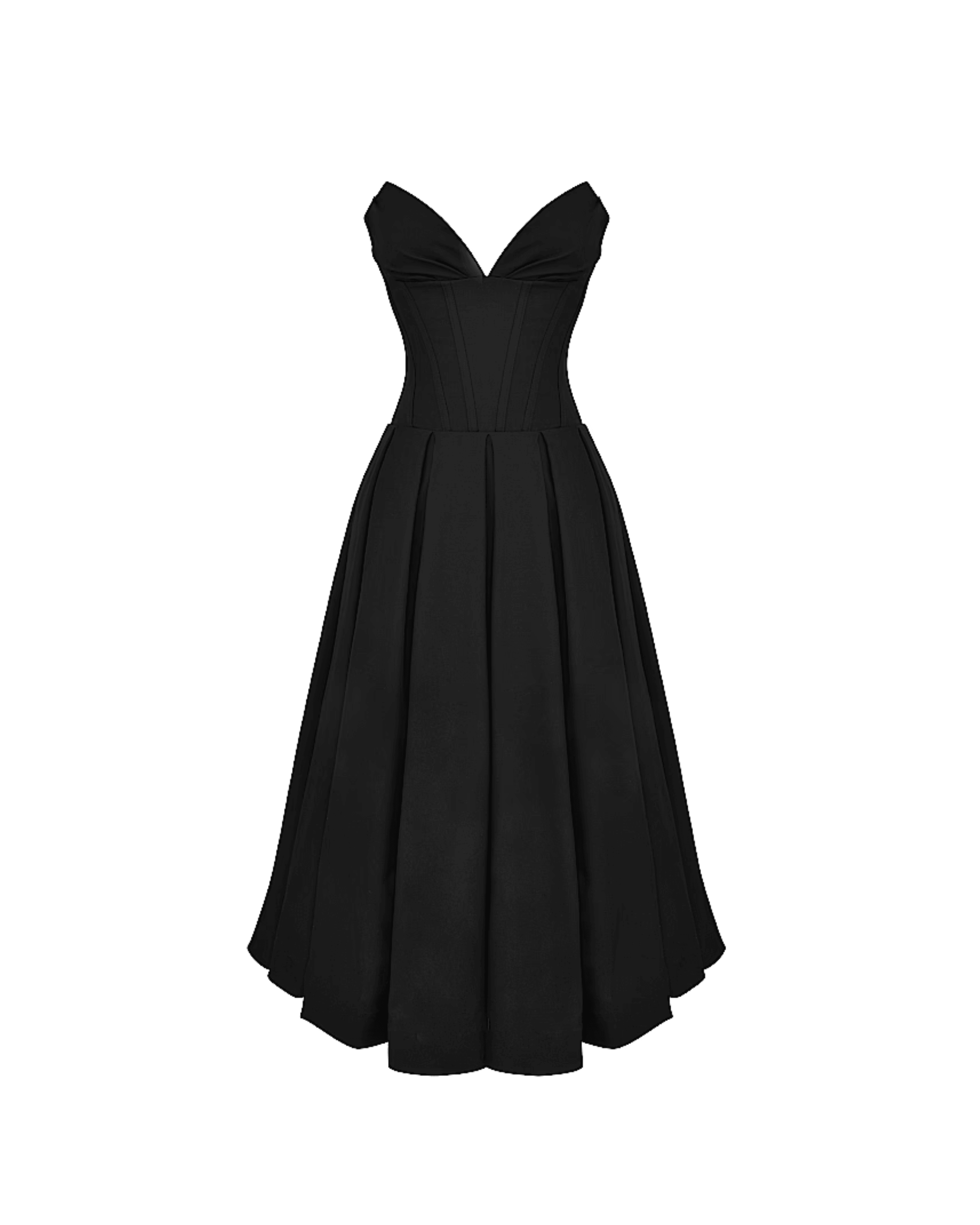 Lady Black Strapless Midi Dress - Endless - UAE Rental and Resale for Women's Fashion