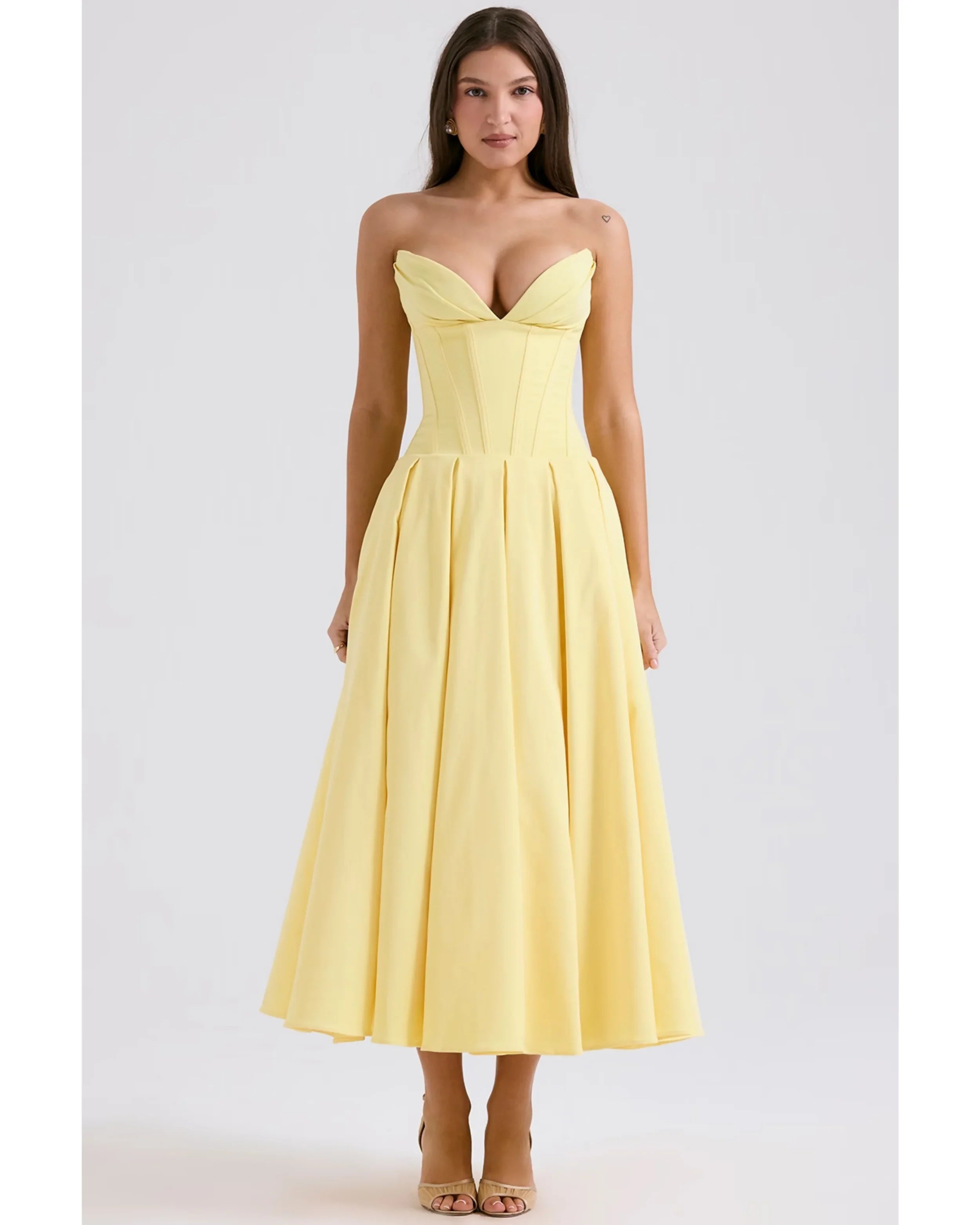 Lady Sunshine Strapless Tulle Midi Dress - Endless - UAE Rental and Resale for Women's Fashion
