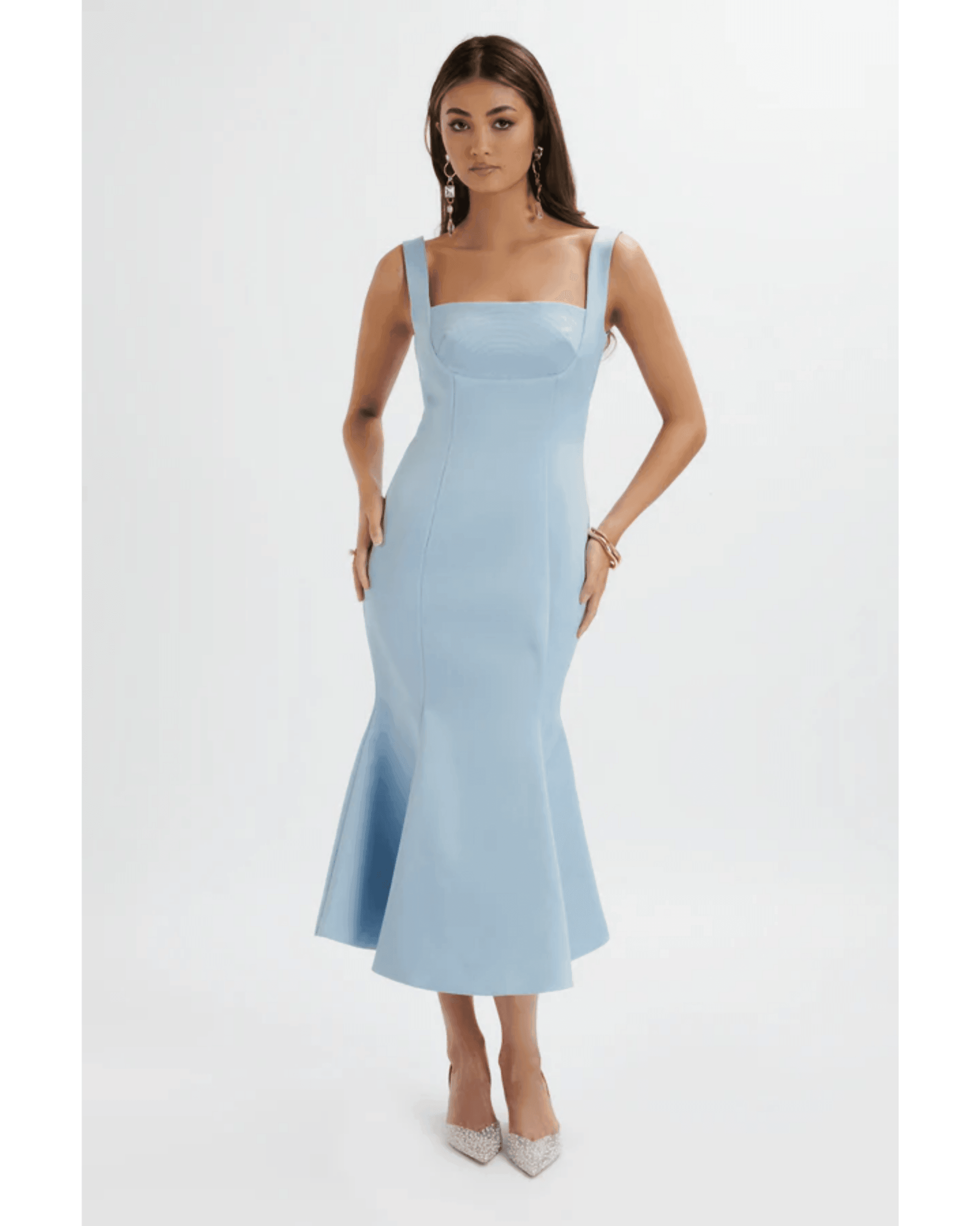 Lainey Structured Satin Midi Slip Dress - Endless - UAE Rental and Resale for Women's Fashion