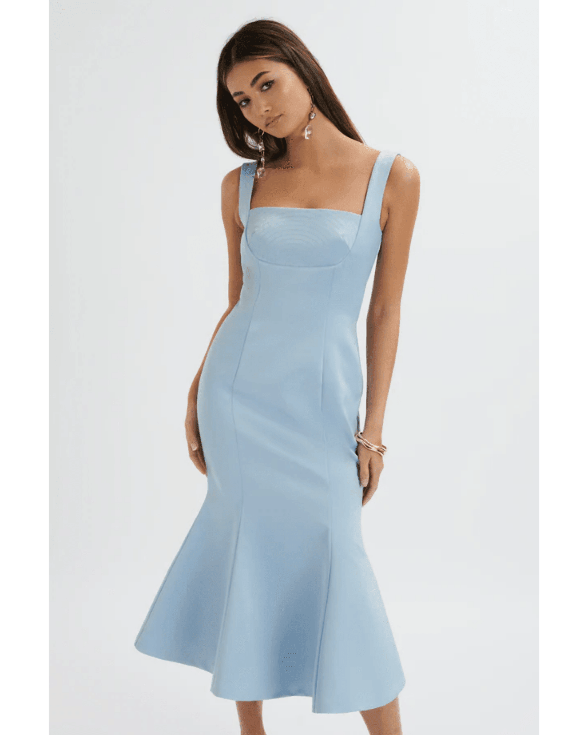 Lainey Structured Satin Midi Slip Dress - Endless - UAE Rental and Resale for Women's Fashion