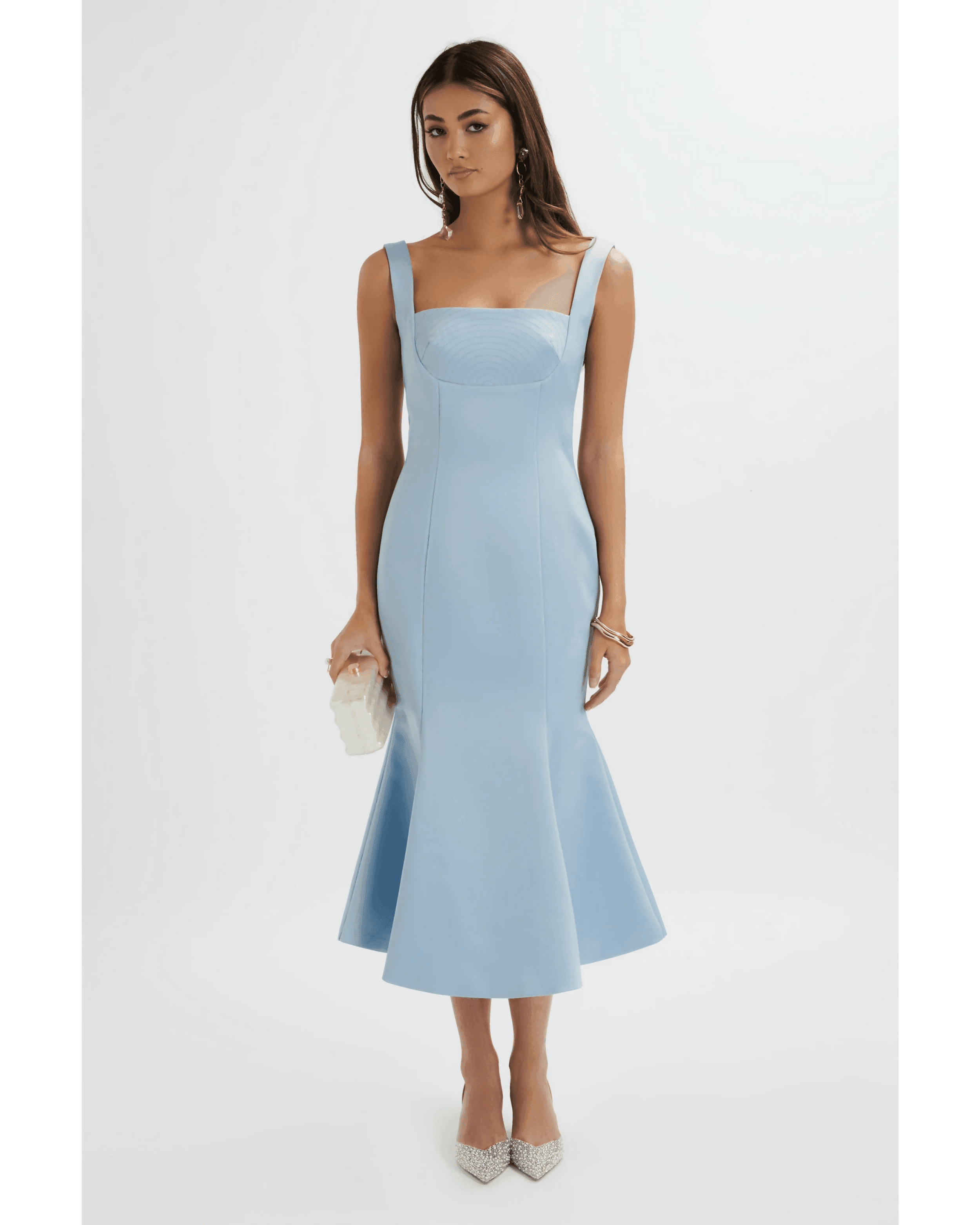 Lainey Structured Satin Midi Slip Dress - Endless - UAE Rental and Resale for Women's Fashion