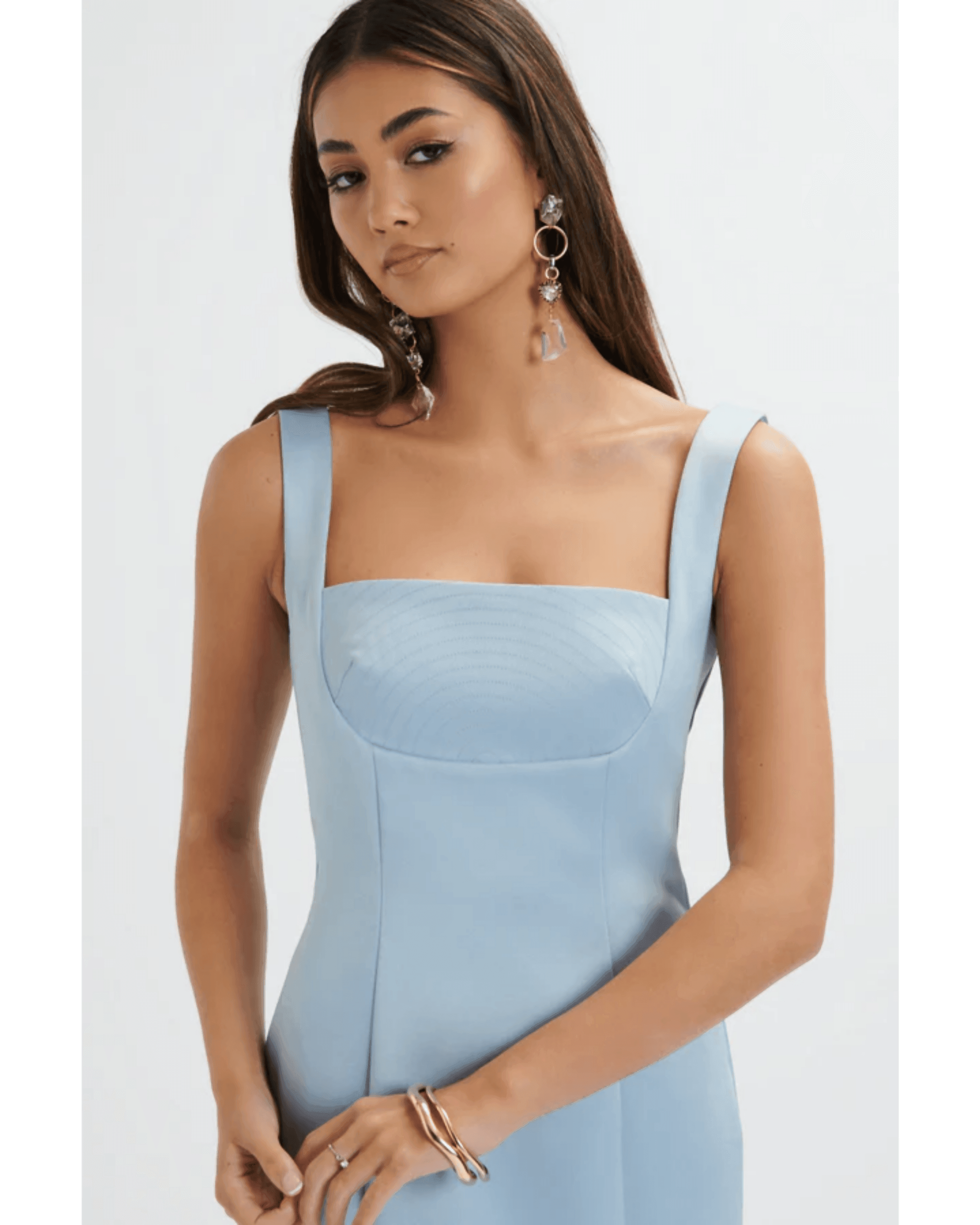 Lainey Structured Satin Midi Slip Dress - Endless - UAE Rental and Resale for Women's Fashion