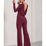 Lana Long-Sleeved Flared-Leg Jumpsuit - Endless - UAE Rental and Resale for Women's Fashion