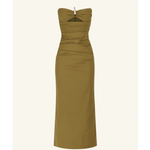 Lani Strapless Gathered Midi Dress - Endless - UAE Rental and Resale for Women's Fashion