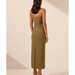 Lani Strapless Gathered Midi Dress - Endless - UAE Rental and Resale for Women's Fashion