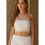Laser Cut Floral Crop Top - Endless - UAE Rental and Resale for Women's Fashion