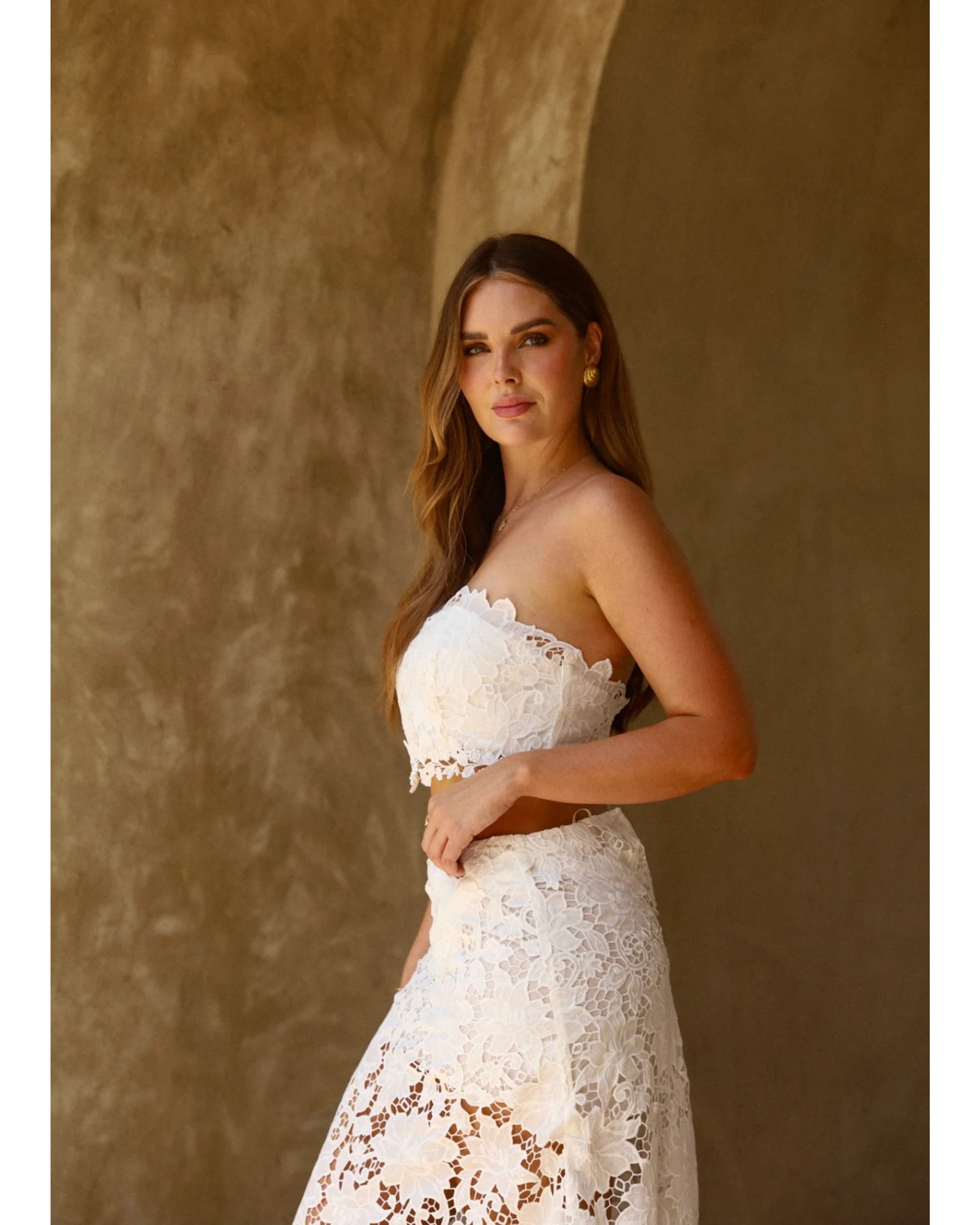 Laser Cut Floral Crop Top - Endless - UAE Rental and Resale for Women's Fashion