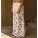 Laser Cut Floral Maxi Skirt - Endless - UAE Rental and Resale for Women's Fashion