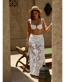 Laser Cut Floral Maxi Skirt - Endless - UAE Rental and Resale for Women's Fashion
