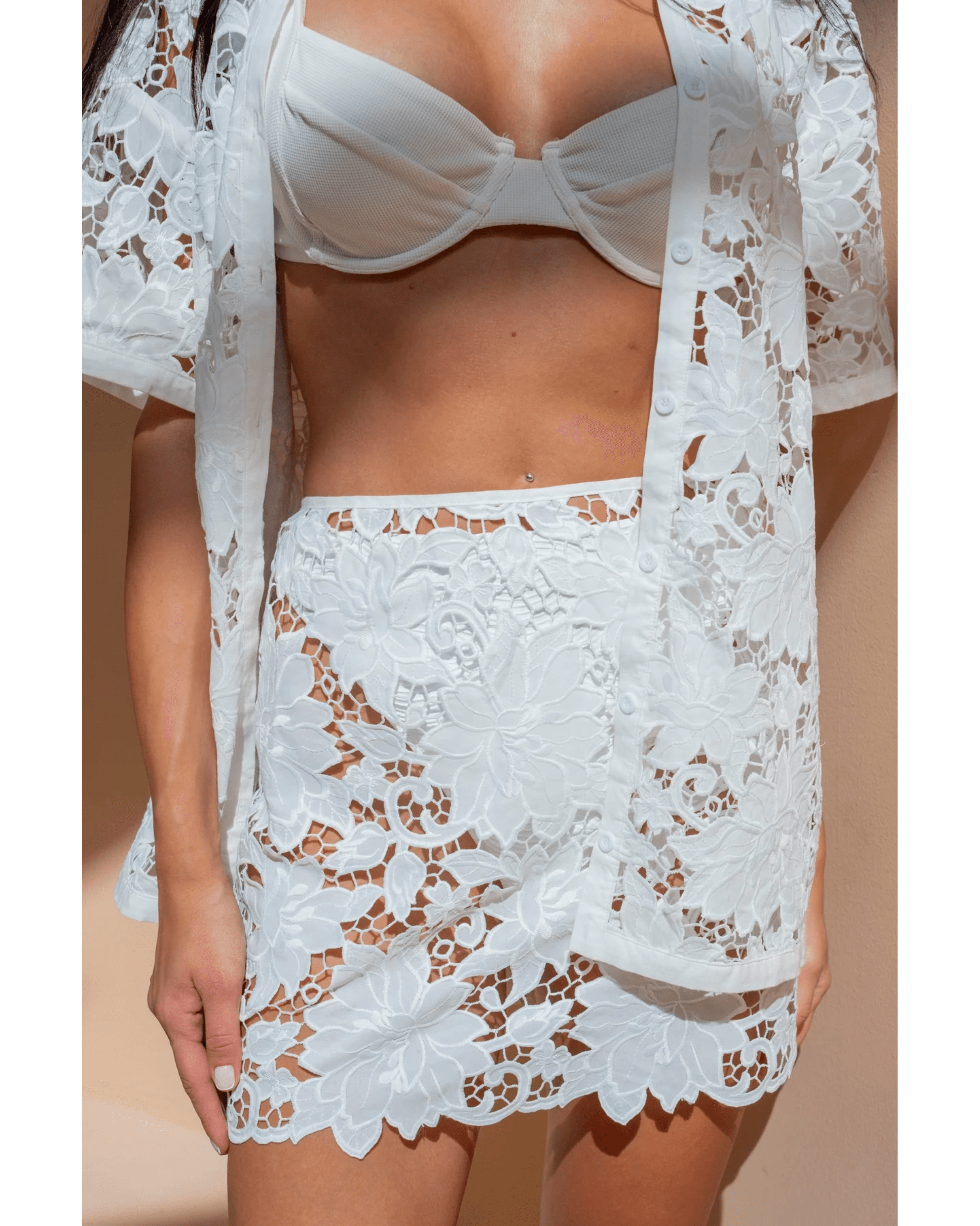 Laser Cut Out Mini Skirt - Endless - UAE Rental and Resale for Women's Fashion