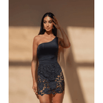 Laser Cut Out Mini Skirt - Endless - UAE Rental and Resale for Women's Fashion